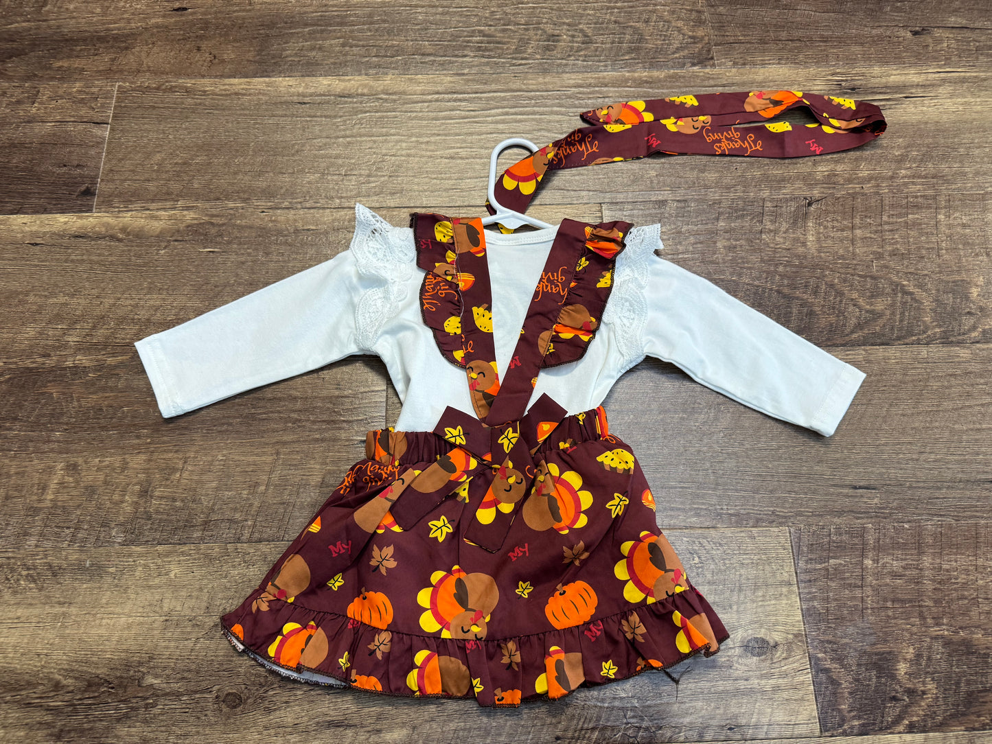 3-6M "My First Thanksgiving" with headband