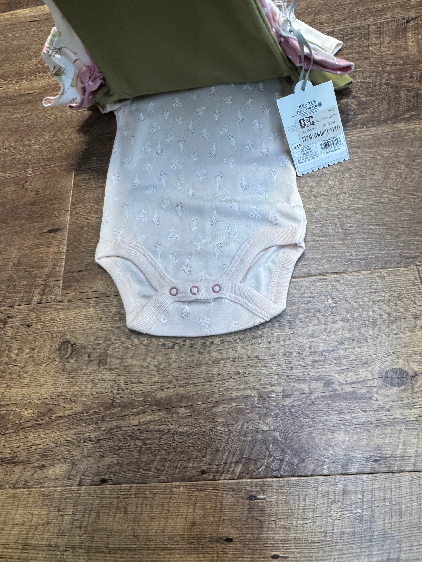 3-6M Cloud Island 4pk Short Sleeve Bodysuits
