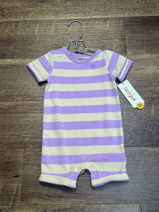 3-6M Cat&Jack Purple Striped Bodysuit