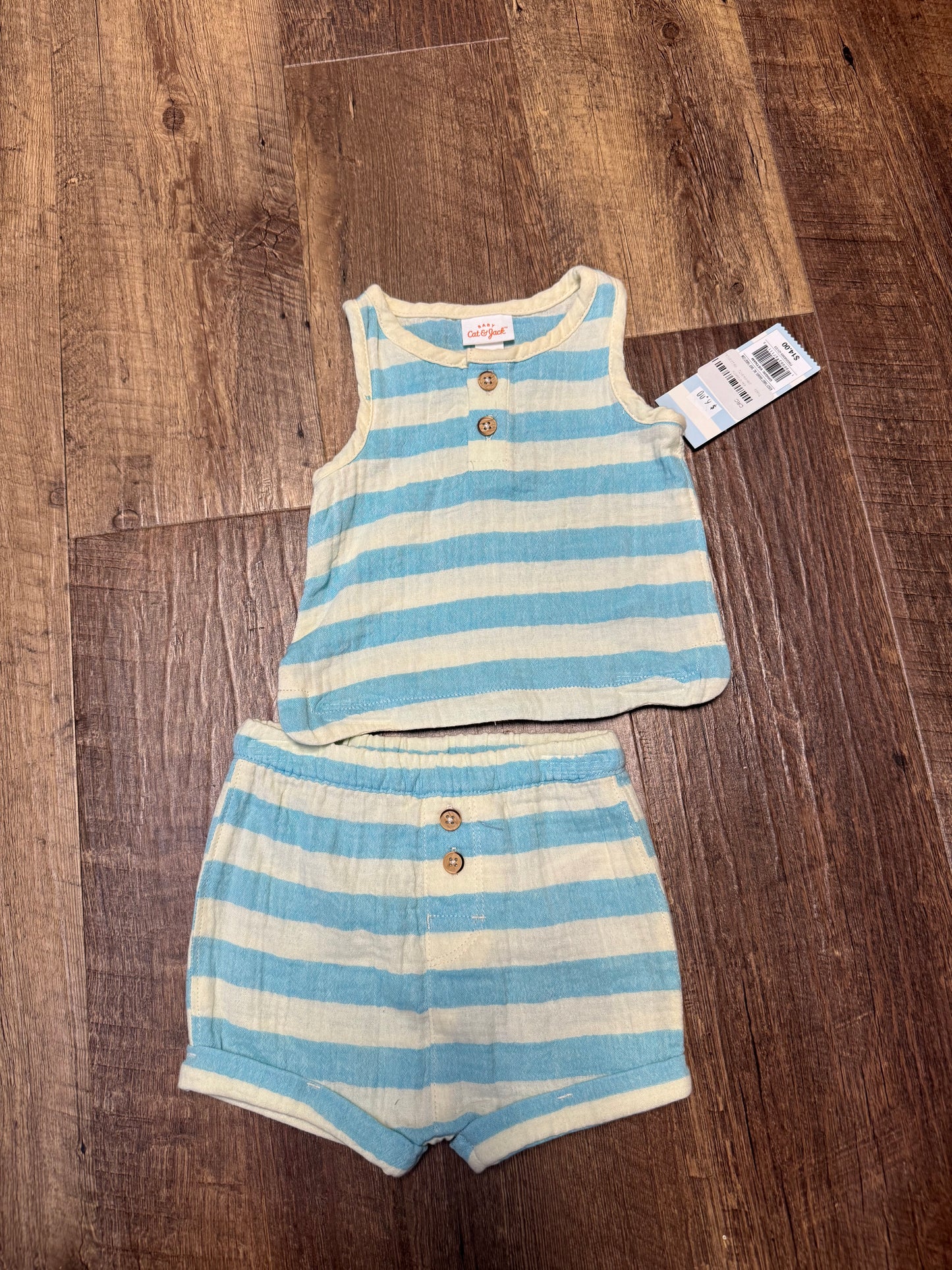 0-3M Cat&Jack Stripe Outfit