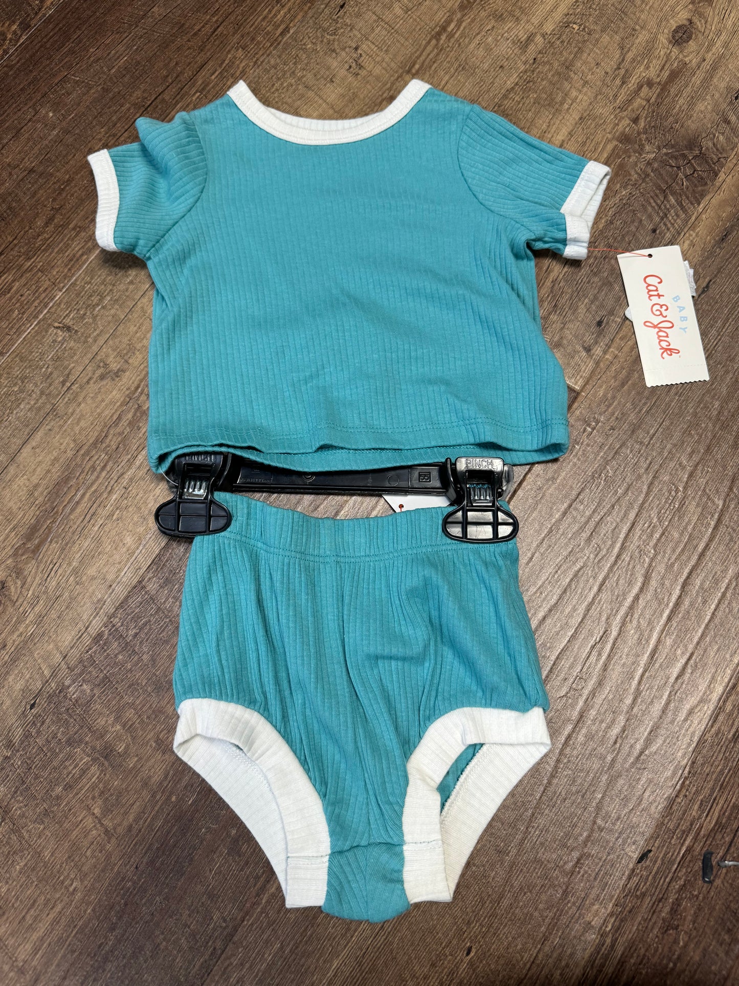 3-6M Cat &Jack Teal Outfit