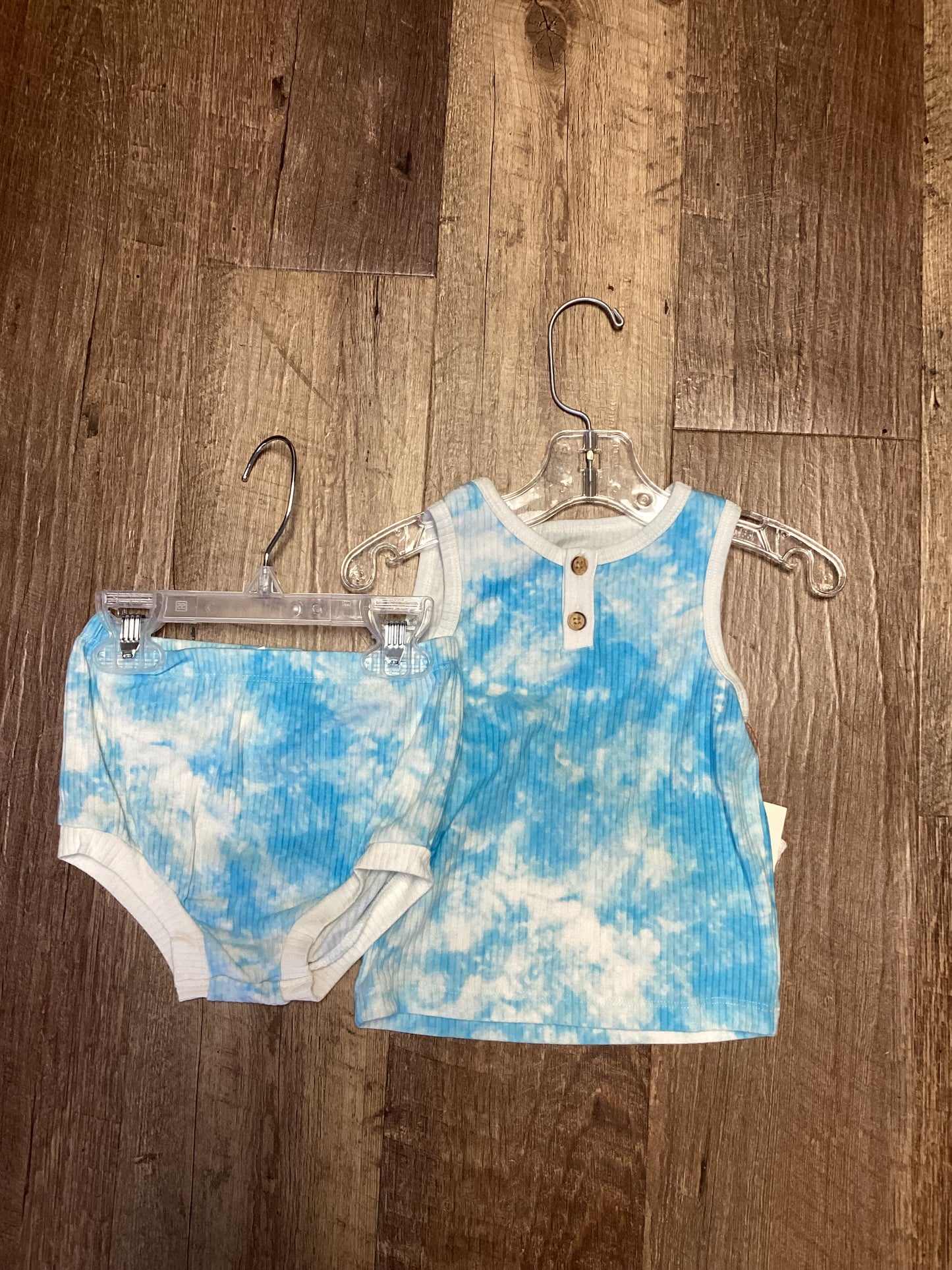 12M Cat&Jack Blue Tie-Dye Outfit