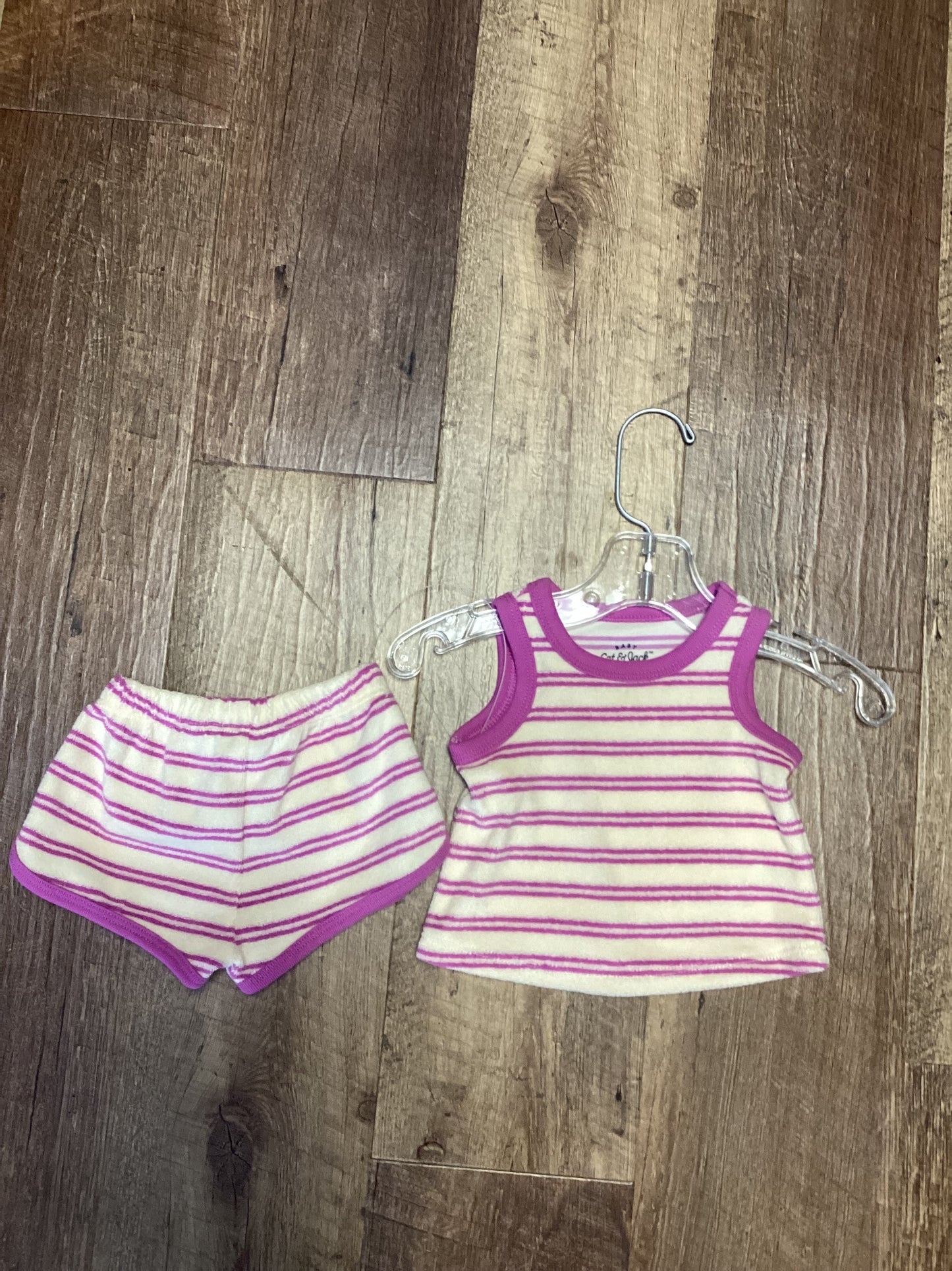 Newborn Cat&Jack Purple Stripe Outfit