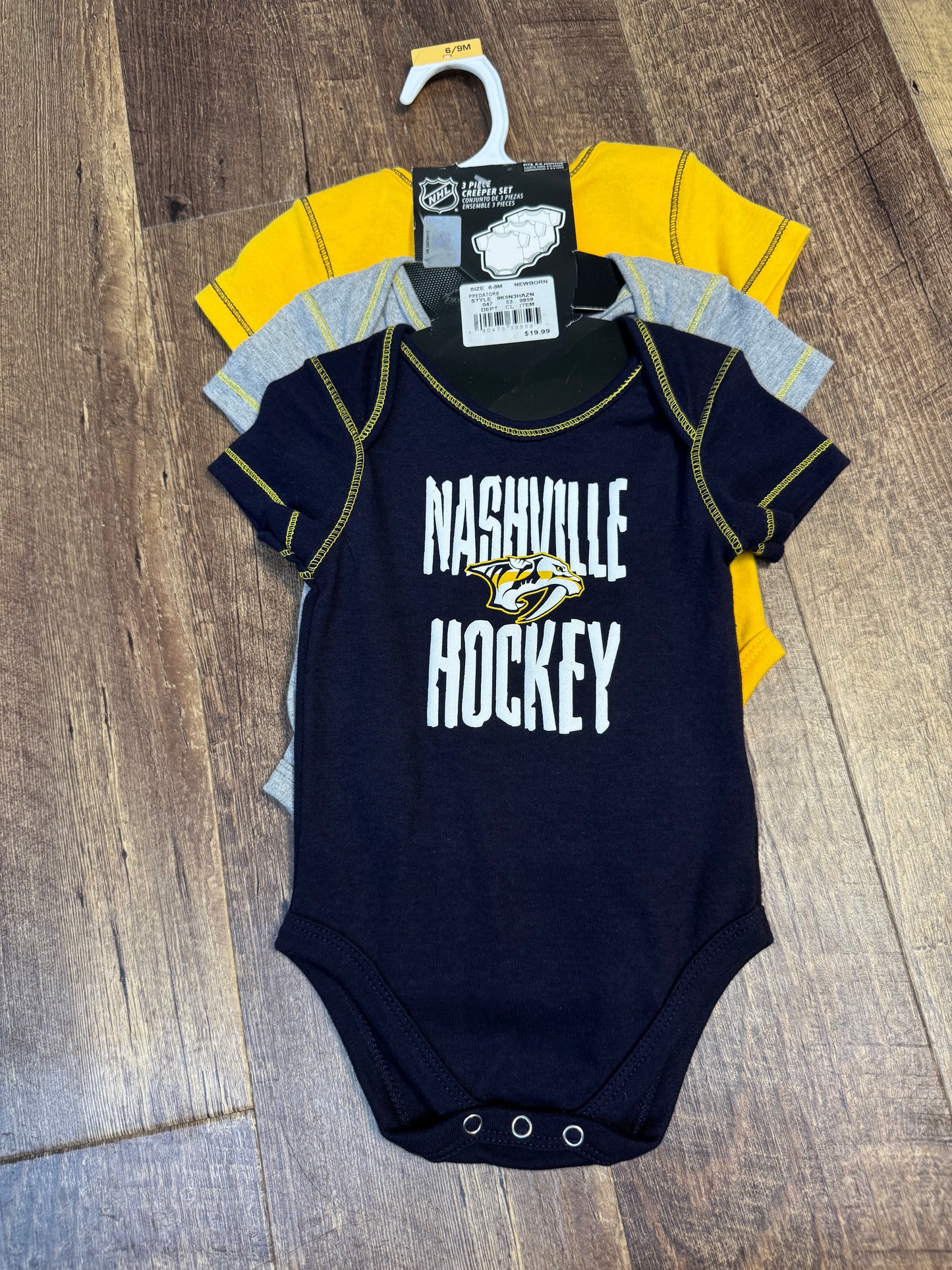 6-9M NHL 3PC Creeper Set Nashville Hockey