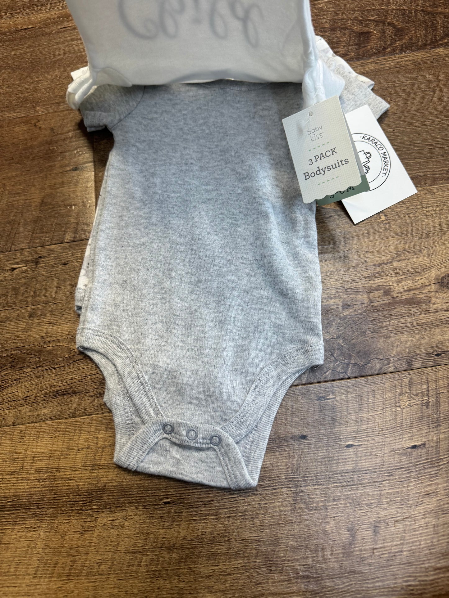 3-6M Baby Kiss 3pk Bodysuits