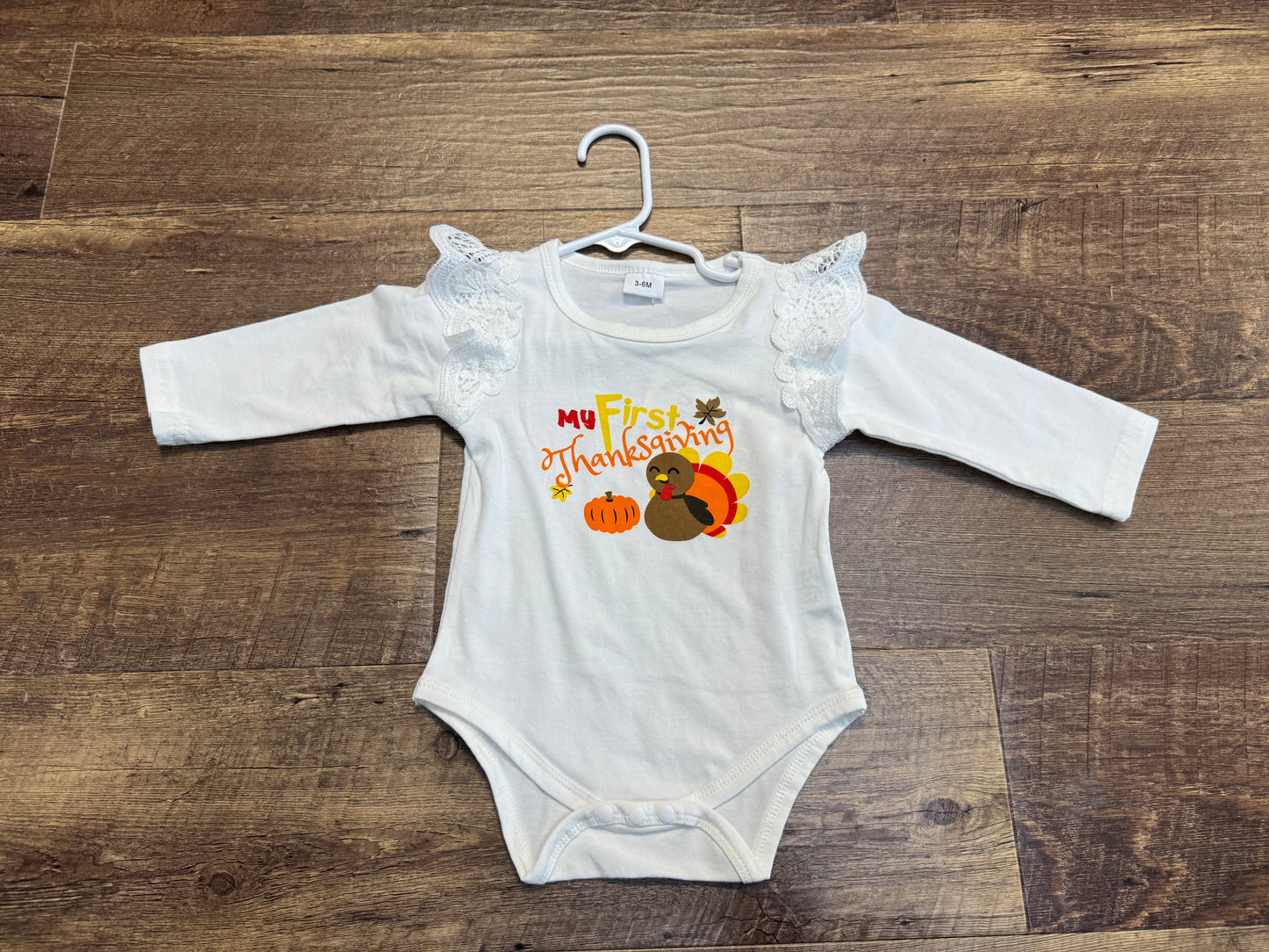 3-6M "My First Thanksgiving" with headband