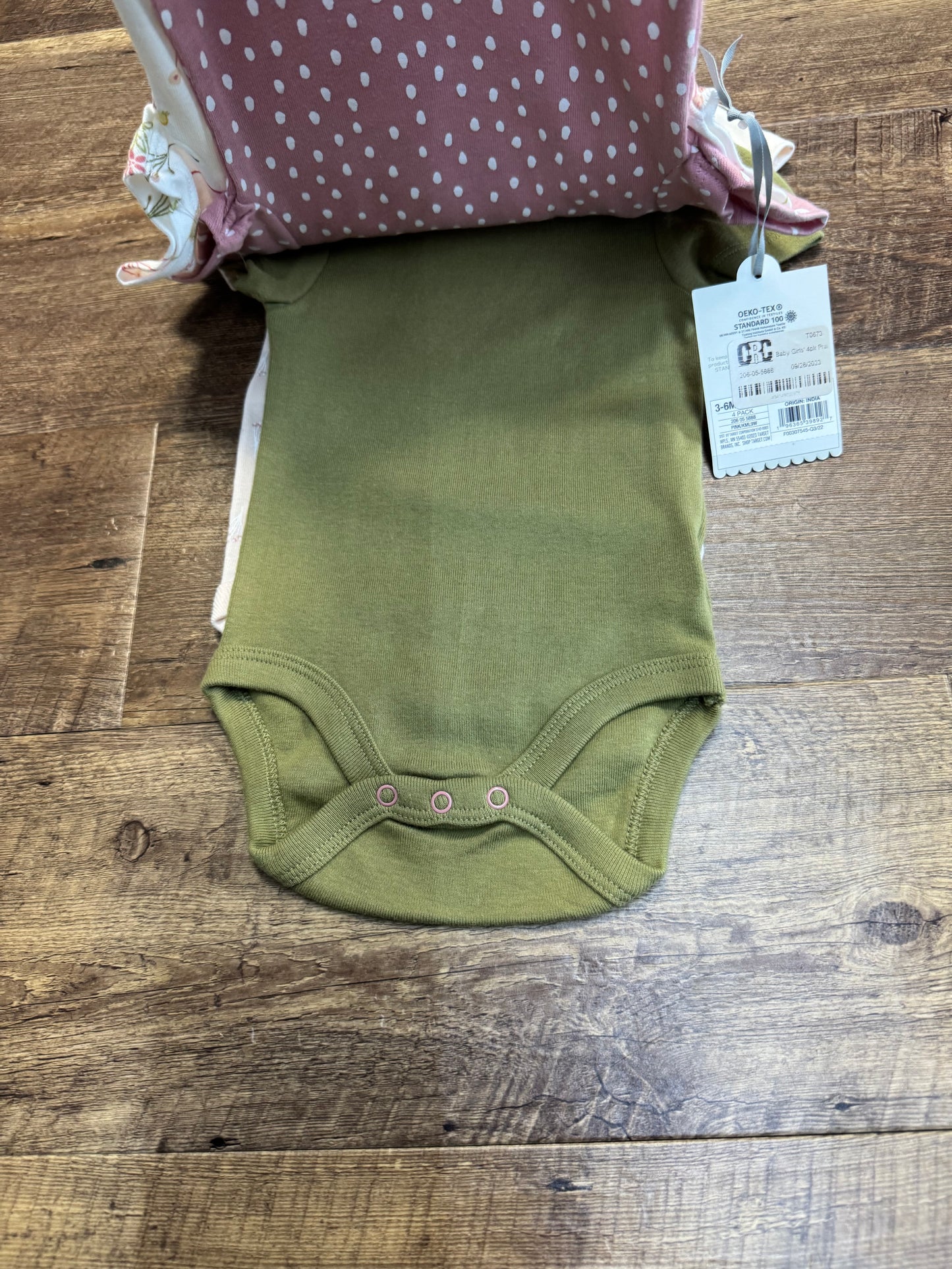 3-6M Cloud Island 4pk Short Sleeve Bodysuits