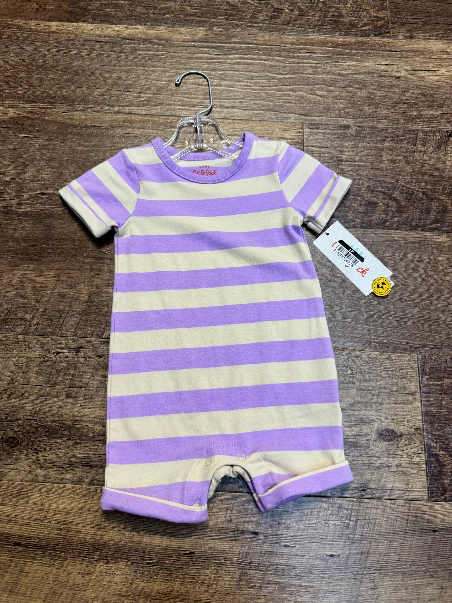 6-9M Cat&Jack Purple Striped Bodysuit