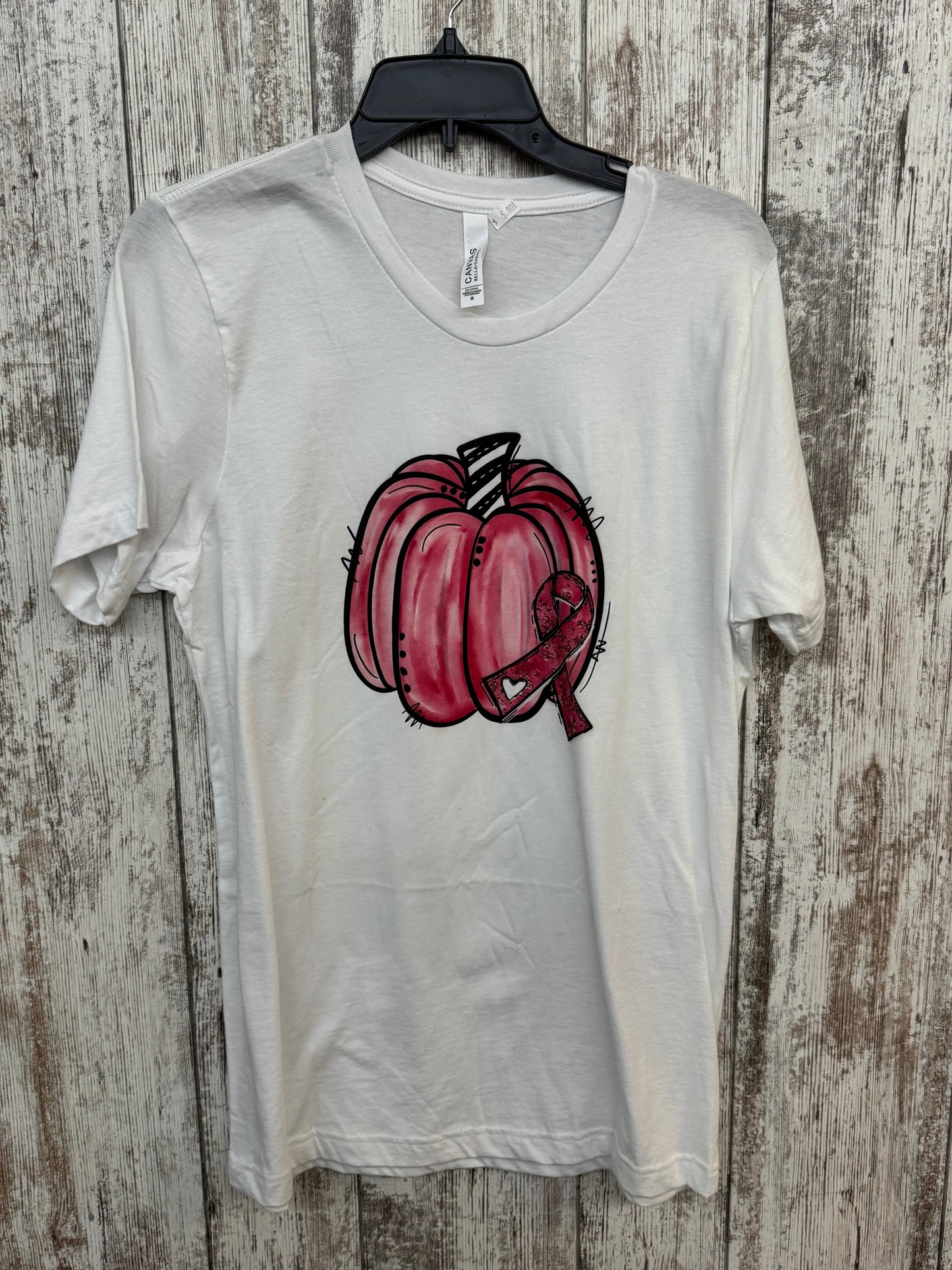 M - Pink Ribbon Pumpkin Shirt