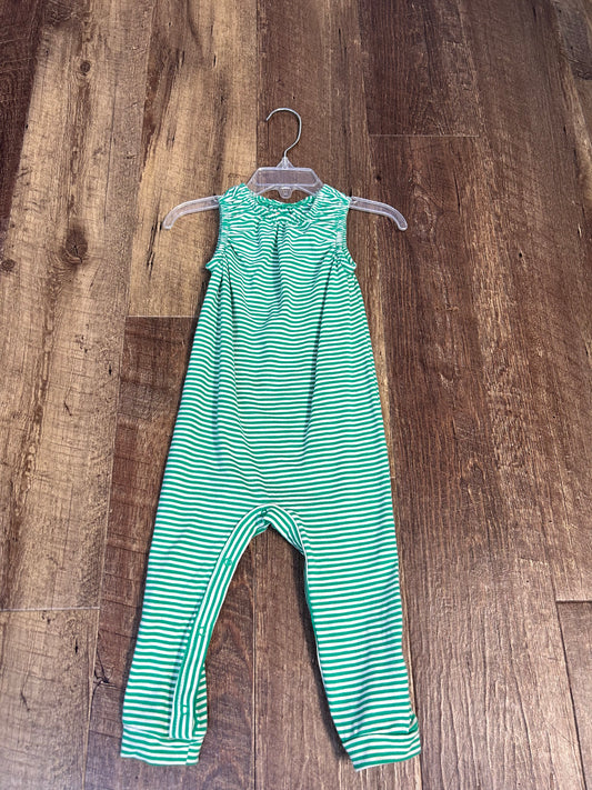 12M Cat&Jack Green Striped Bodysuit